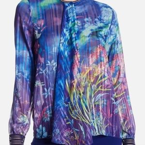 TAHARI Ishma Print Long Sleeve Blouse